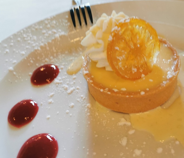 Lemon tart at Chaberton Bacchus Bistro